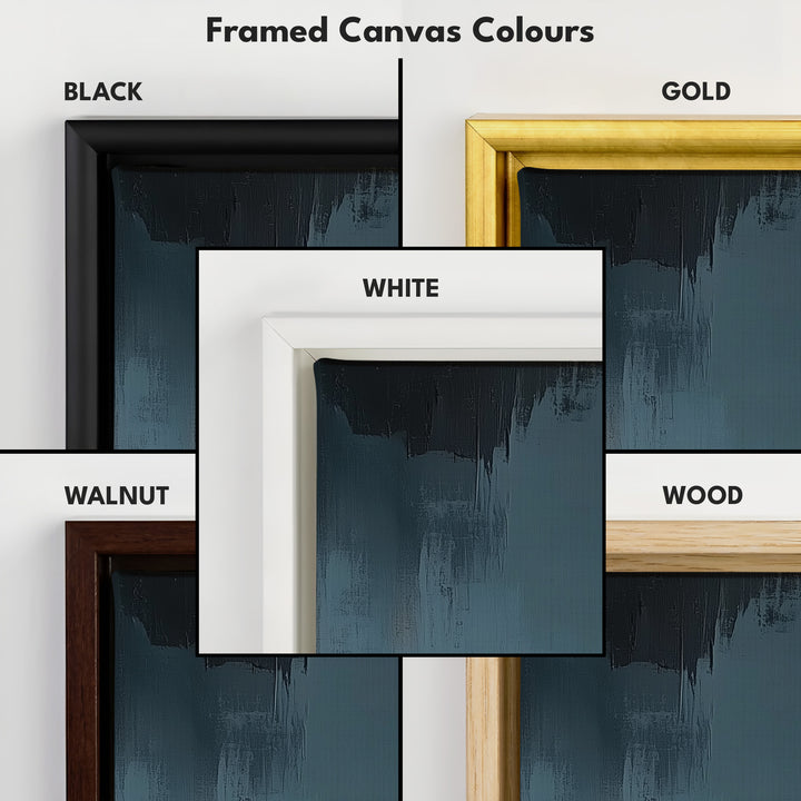 Tall Vertical Framed Canvas Abstract Gold - V0176