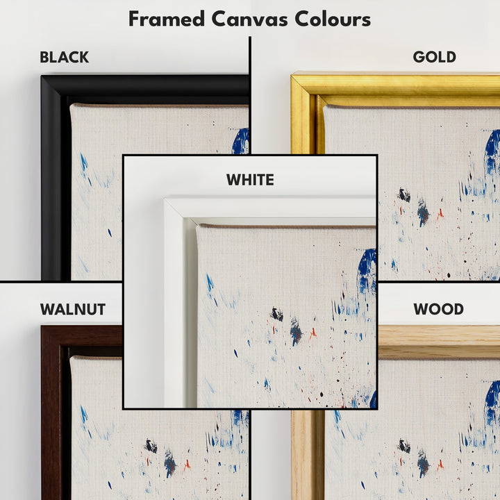 Abstract Colour Tall Vertical Large Framed Canvas - V0179
