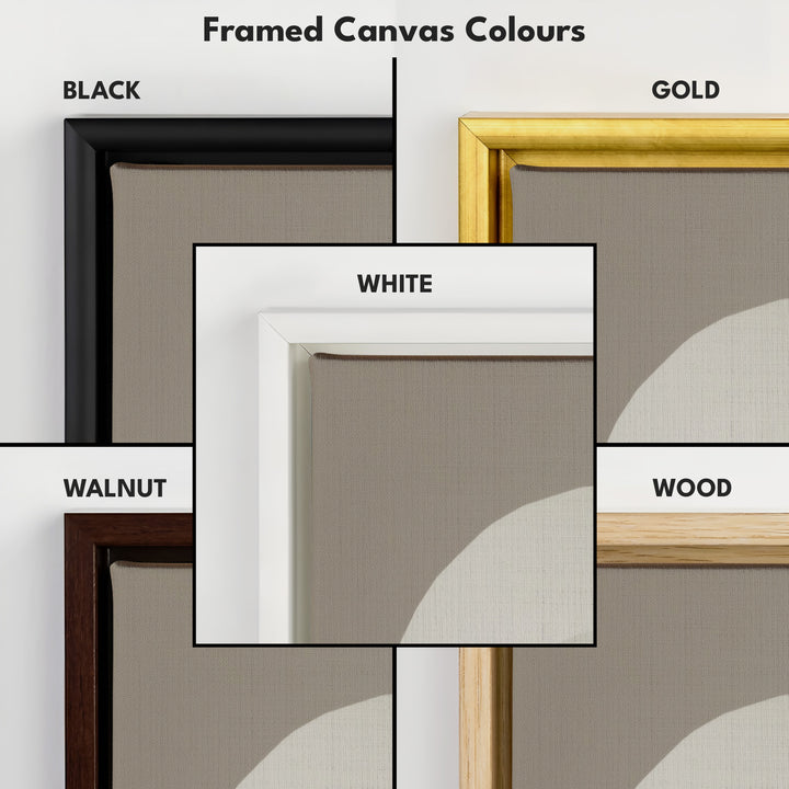 Minimalist White Arch Tall Vertical Framed Canvas Decor - V0180