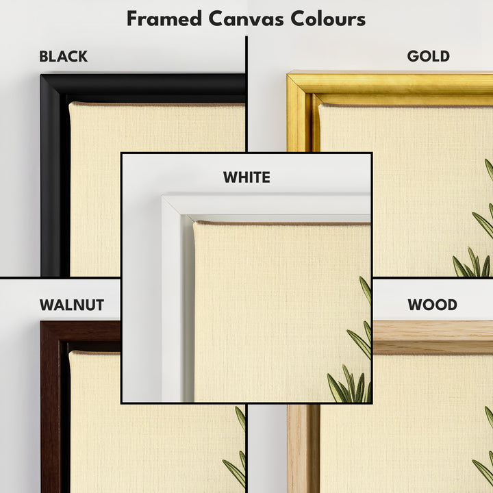 Rosemary Cottagecore Kitchen Wall Art Long Vertical Framed Canvas Decor - V0193