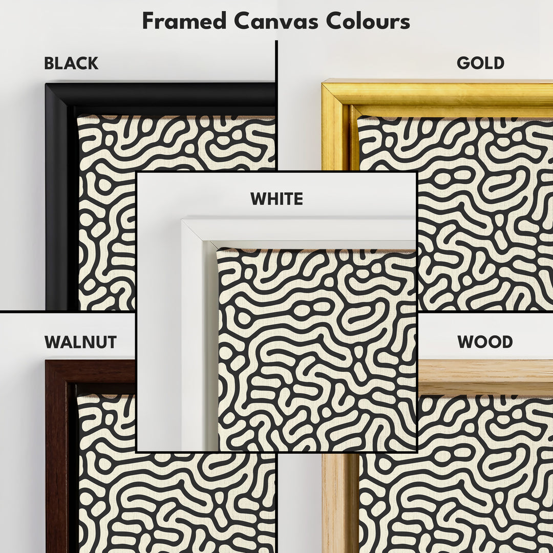 Minimalist Black Organic Pattern Horizontal Wall Art - H0257