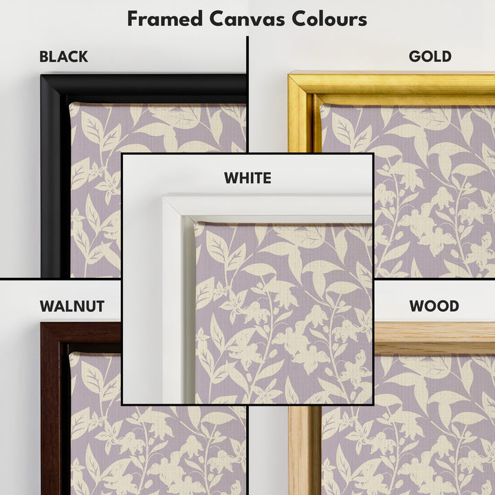 Cottagecore Beige & Lavender Floral Narrow Long Wall Art - H0290