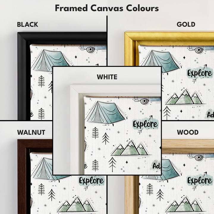 Camping Adventure Kids Room Narrow Slim Wall Art - H0296