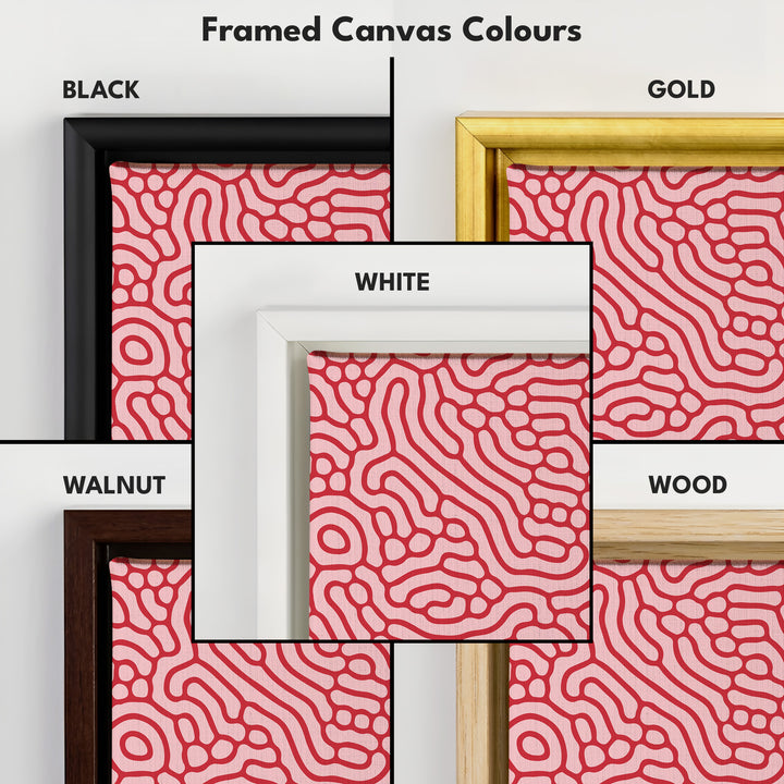 Red & Pink Organic Pattern Panoramic Long Wall Decor - H0338