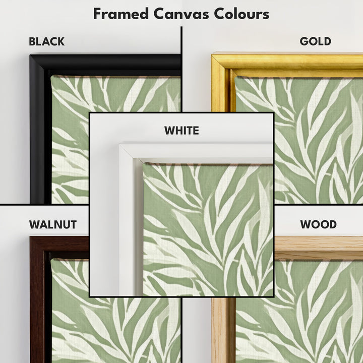 Sage Green Willow Leaves Vertical Long Wall Art - H0330