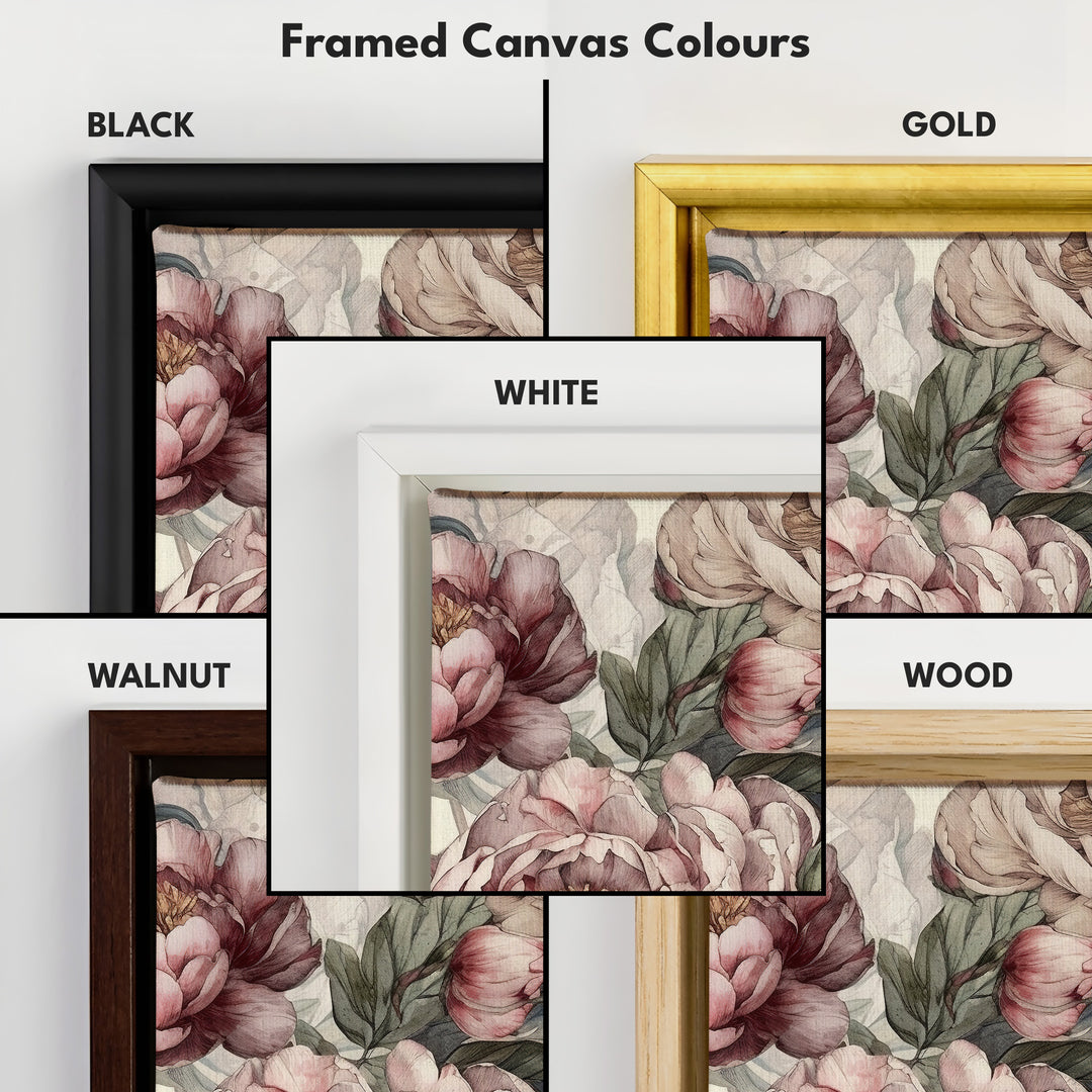 Cottagecore Peony Floral Long Vertical Wall Decor - V0255