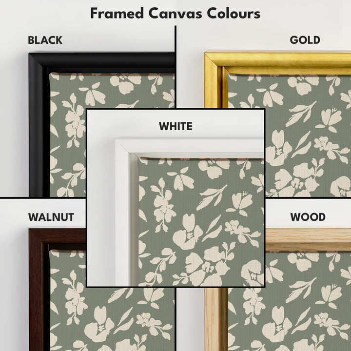 Vertical Long Wall Art Cottagecore Sage Green Floral Wall Art - V0266