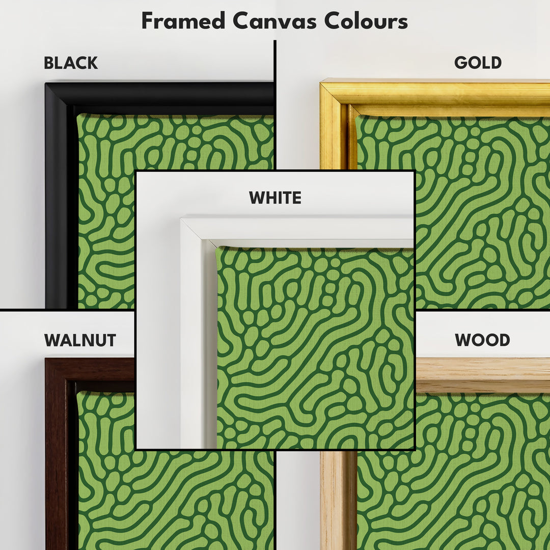 Dark & Light Green Wriggly Vertical Narrow Wall Art - V0292