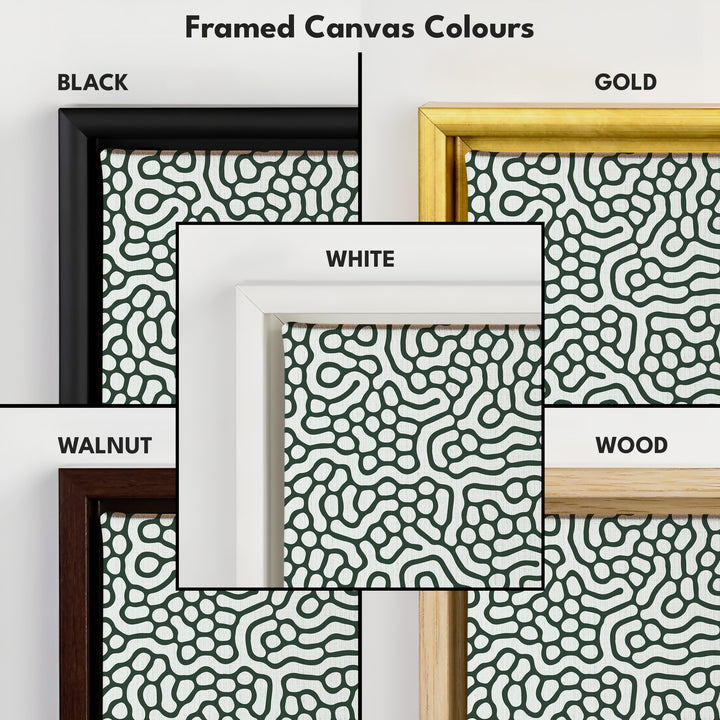 Green & White Wriggly Vertical Narrow Wall Art - V0294