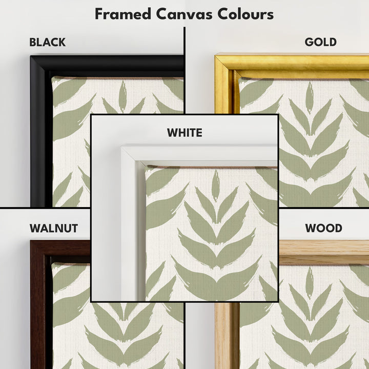 Long Tall Narrow Wall Art Boho Green Leaves - V0300
