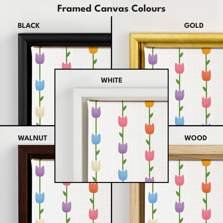 Vertical Colorful Tulips Kids Room Wall Decor - V0324