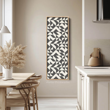 Geometric Arrows Long Narrow Canvas Wall Art for Hallway or Office - Atelier Printworks
