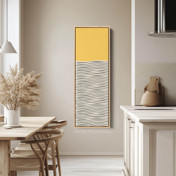 Minimalist Brush Dots Vertical Framed Canvas Wall Art for Bedroom or Office - Atelier Printworks