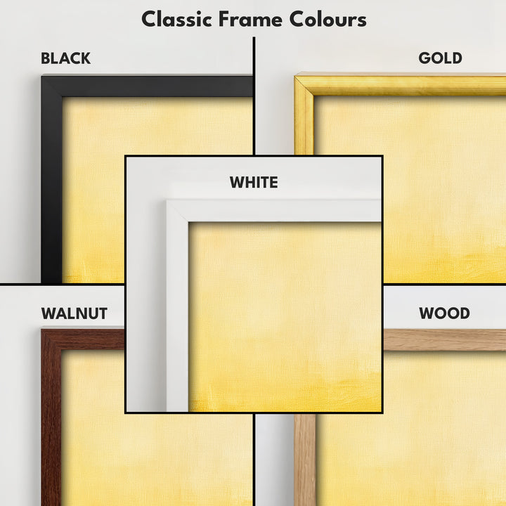 Abstract Yellow Large Framed Wall Pictures For Living Room - H0049