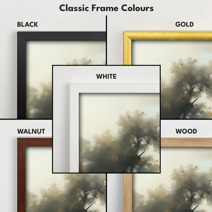 Vintage Landscape Large Horizontal Framed Canvas Wall Art - H0102
