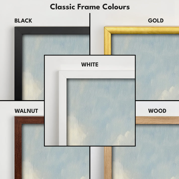 Vintage Landscape Narrow Wide Horizontal Wall Decor Large Framed Canvas - H0115