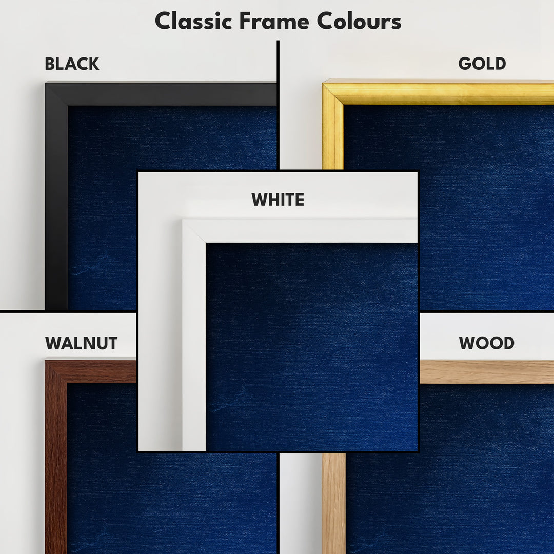 Minimalist Blue Long Horizontal Wall Art Panoramic Wall Art - H0144