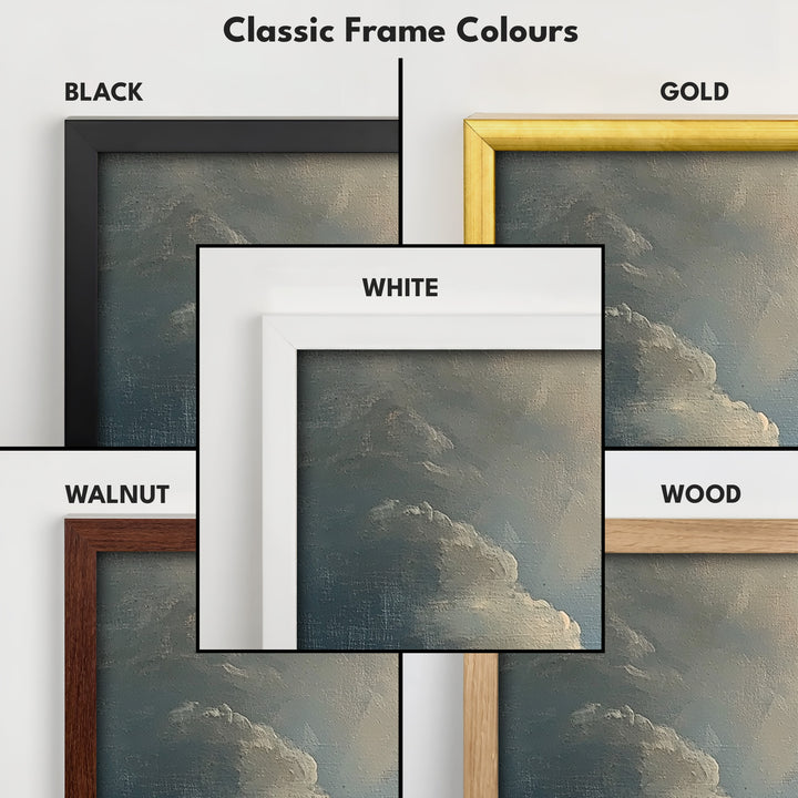 Above Bed Vintage Cloud Wall Decor Long Panoramic Wall Art - H0169