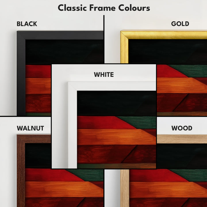 Colorful Geometric Panoramic Large Framed Wall Decor - H0230