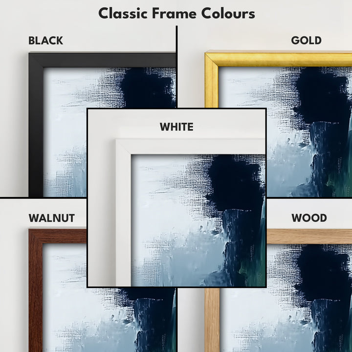Blue Abstract Long Vertical Large Canvas Wall Decor - V0049