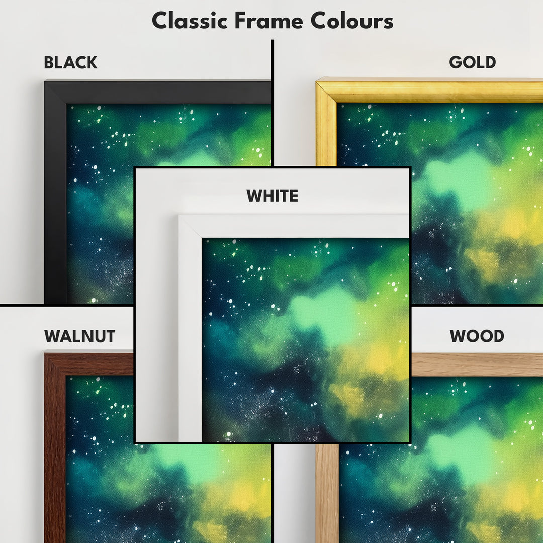 Aurora Borealis Large Frame Wall Decor Long Narrow Vertical Wall Art - V0054