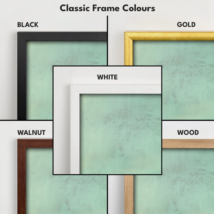 Vintage Sea Large Framed Canvas Long Vertical Narrow Wall Decor - V0095