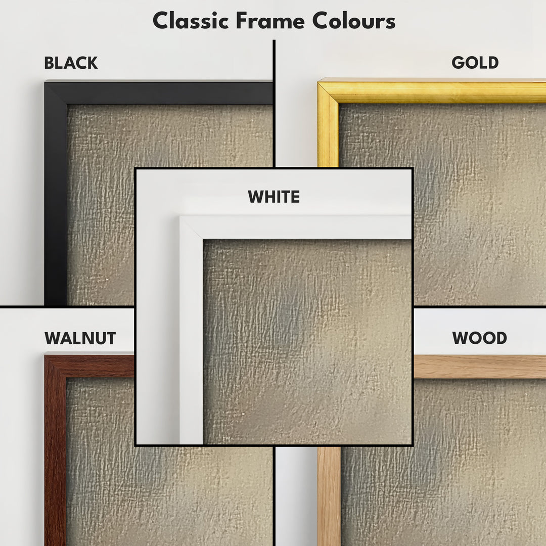 Vintage Ocean Wall Art Large Framed Vertical Tall Narrow Wall Decor - V0102