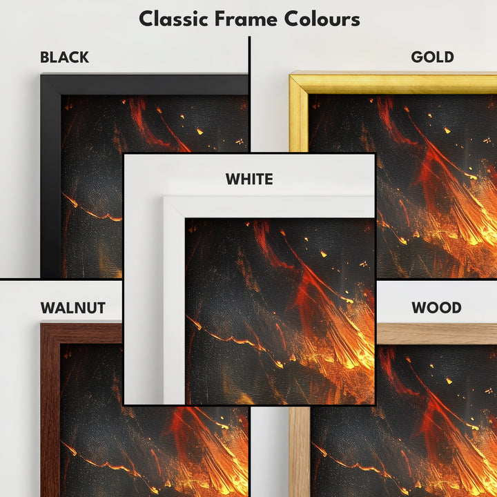 Abstract Flames Long Narrow Vertical Large Canvas Wall Decor - V0106