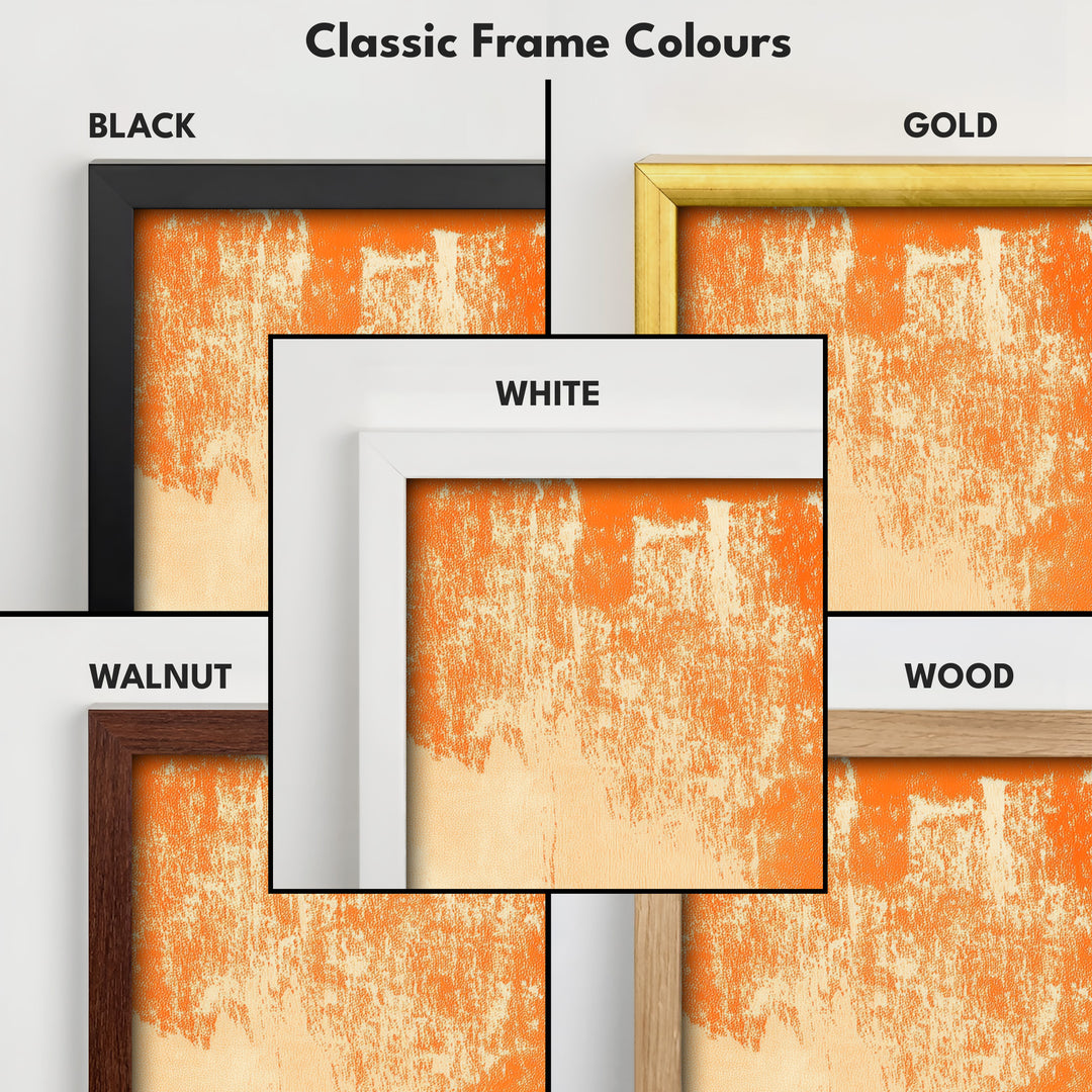 Abstract Orange Living Room Decor Vertical Wall Art - Tall Long Narrow Vertical - V0130