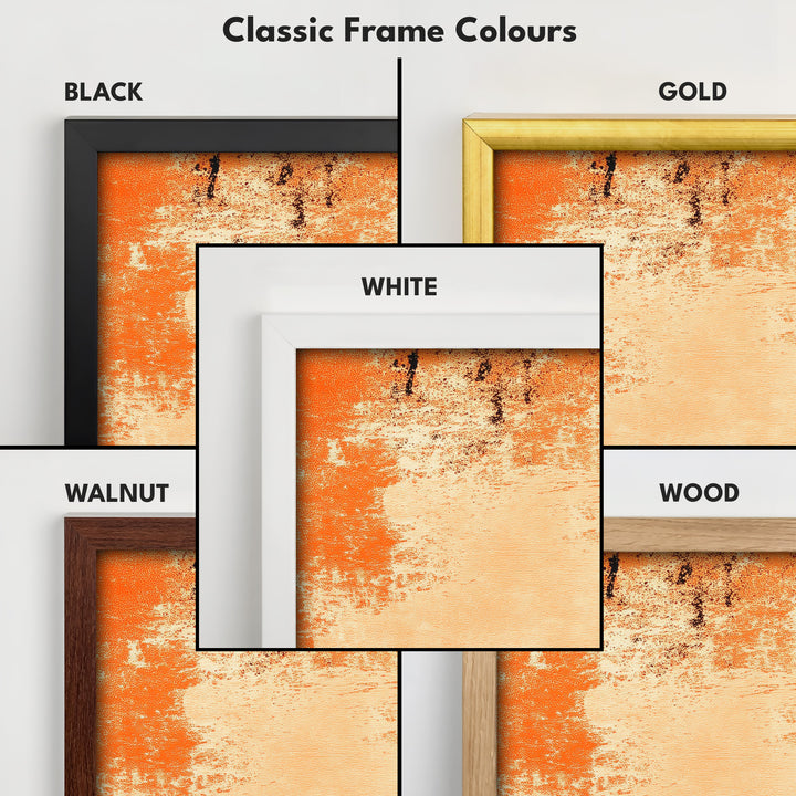 Minimalist Orange Long Horizontal Wall Art Panoramic Wall Art - H0145
