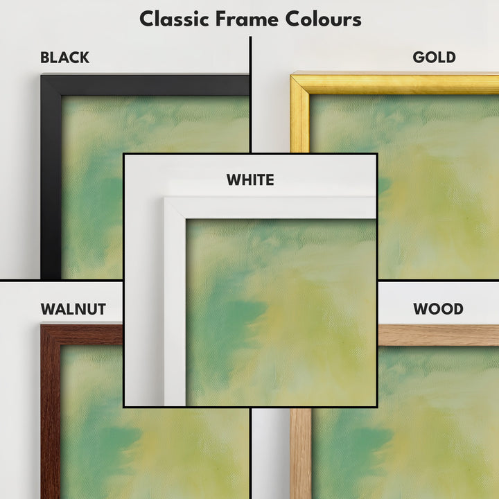 Fern Long Narrow Framed Canvas Wall Art For Living Room - V0168