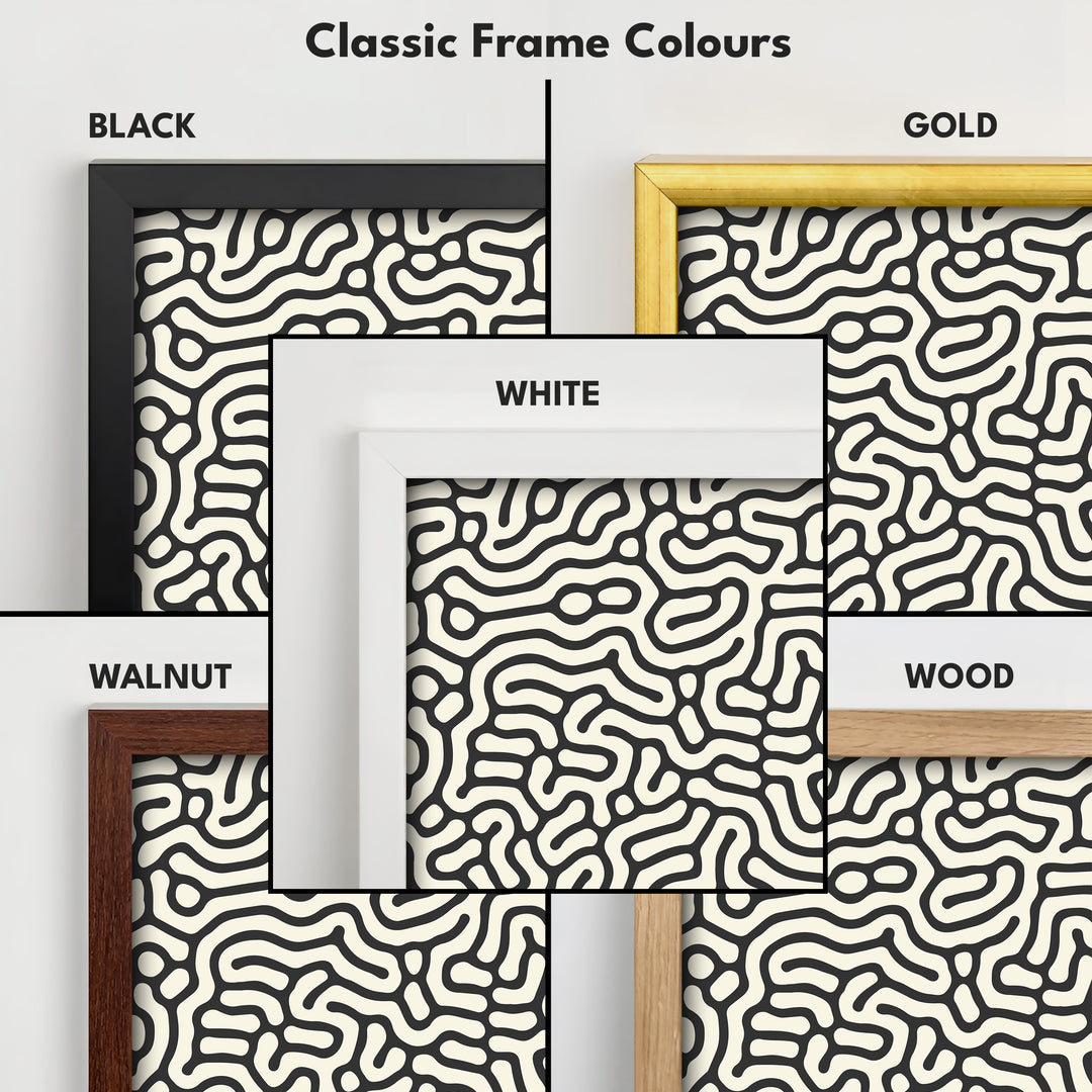 Minimalist Black Organic Pattern Horizontal Wall Art - H0257