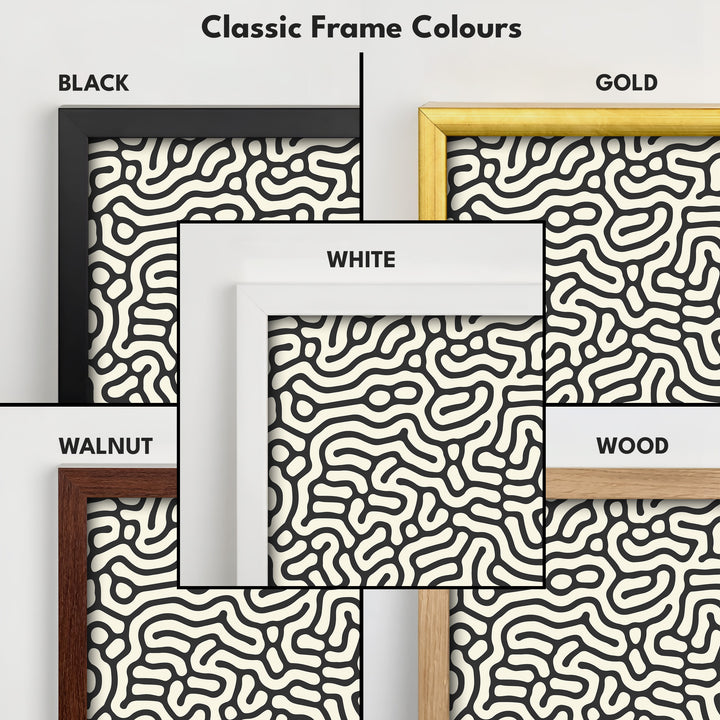 Minimalist Black Organic Pattern Horizontal Wall Art - H0257