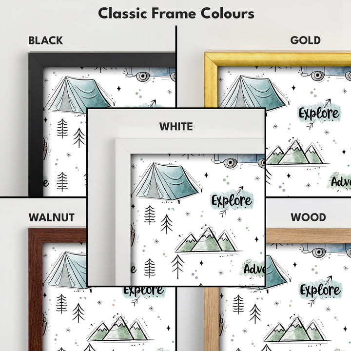 Camping Adventure Kids Room Narrow Slim Wall Art - H0296