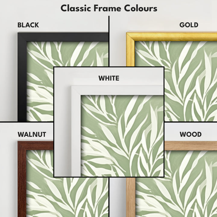 Sage Green Willow Leaves Vertical Long Wall Art - H0330