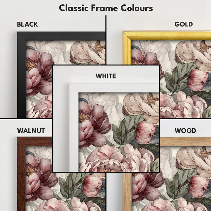 Cottagecore Peony Floral Long Vertical Wall Decor - V0255