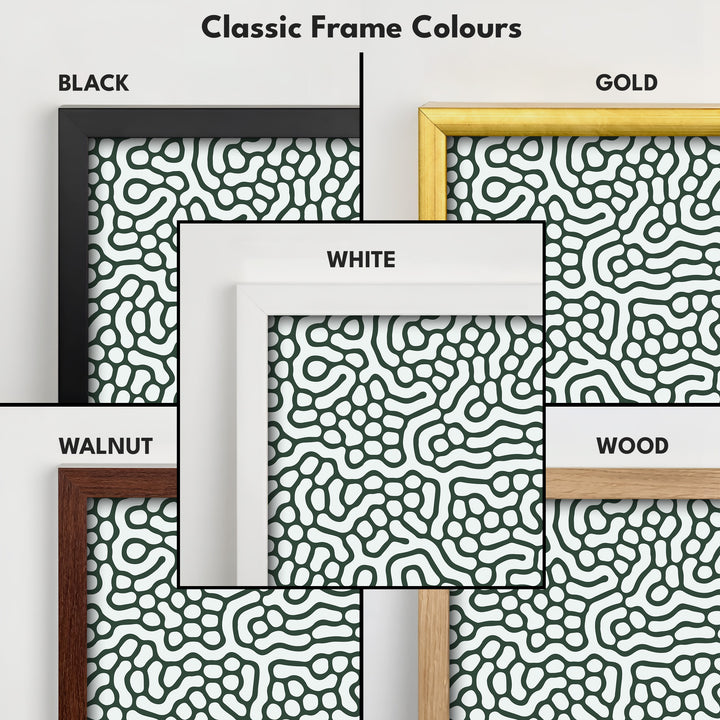 Green & White Wriggly Vertical Narrow Wall Art - V0294