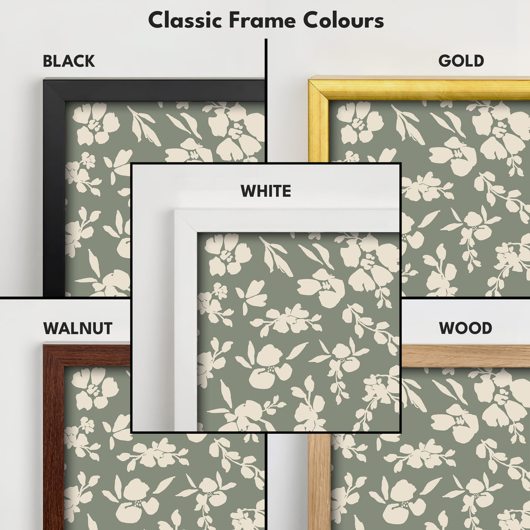 Vintage Cottagecore Long Narrow Green Wall Art - V0313