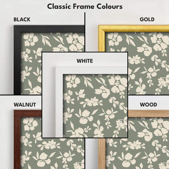 Vintage Cottagecore Long Narrow Green Wall Art - V0313