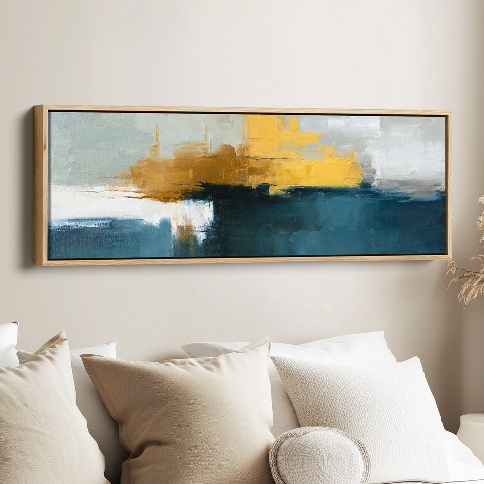 Horizontal Wall Art Abstract Colour Block Landscape For Living Room Modern Decor