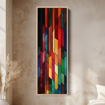 Tall Wall Art Geometric Abstract Panels For Office Decor
