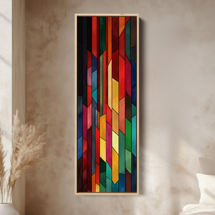 Tall Wall Art Geometric Abstract Panels For Office Decor