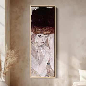 Gustav Klimt Narrow Wall Art Portrait Of Hermine Gallia For Living Room