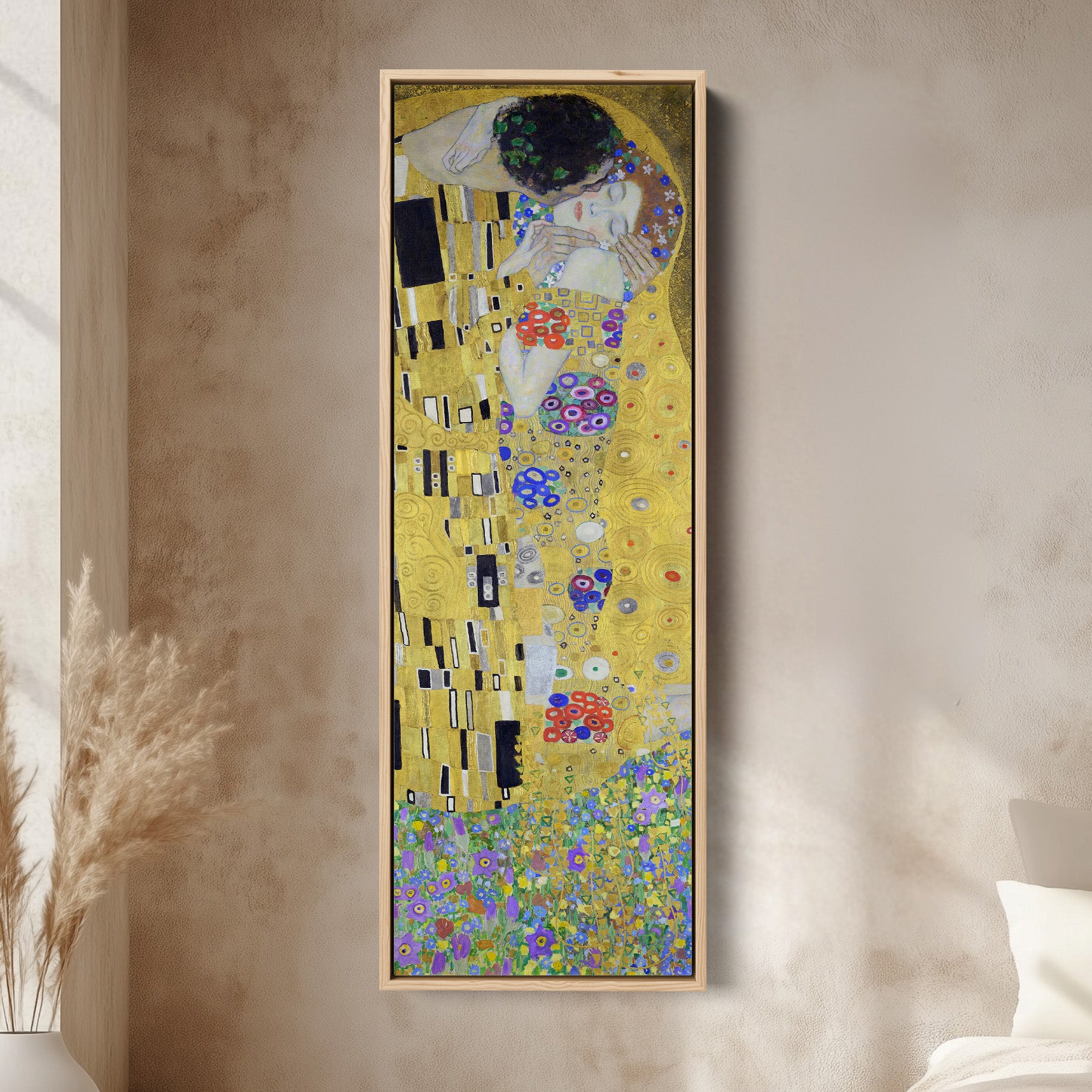 Gustav Klimt Long Wall Art The Kiss Romantic Couple For Bedroom ...