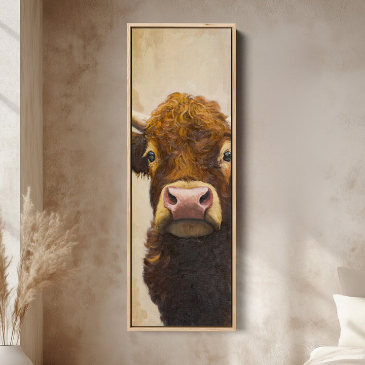 Highland Cow Narrow Wall Art For Living Room Rustic Animal Decor