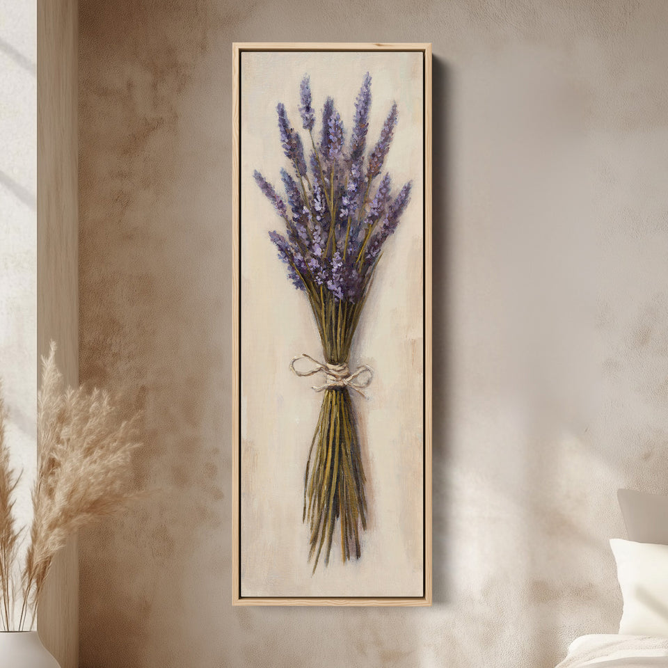 Tall Wall Art Lavender Bouquet For Bedroom Botanical Decor