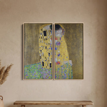 Gustav Klimt The Kiss Diptych Wall Art Set for Bedroom Famous Art