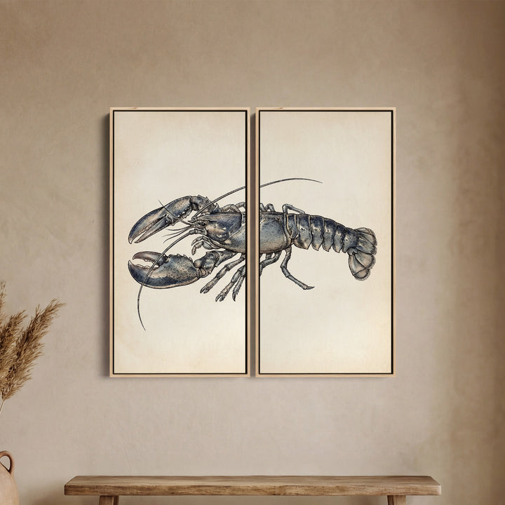 Lobster Illustration 2 Piece Wall Art Set Kitchen