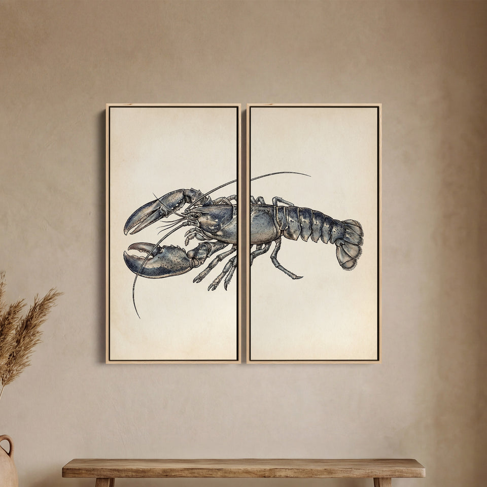 Lobster Illustration 2 Piece Wall Art Set Kitchen