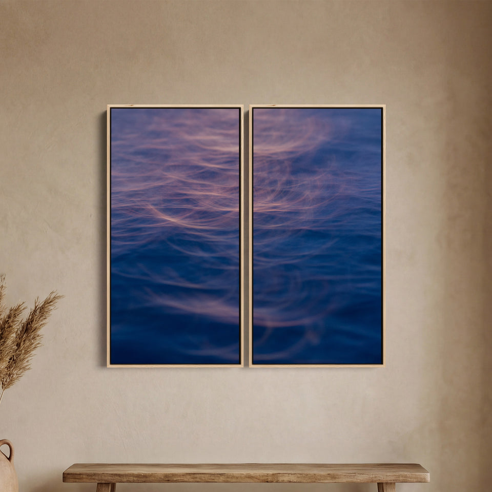 Soft Abstract Water Reflections Vertical Triptych Wall Art For Office